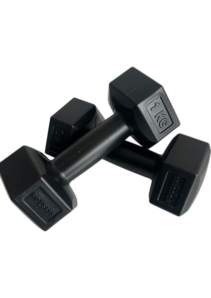 2'li Siyah Dambıl Ağırlık Seti, 1 kg x 2 Adet, Dayanıklı ve Kullanışlı Spor Ekipmanı