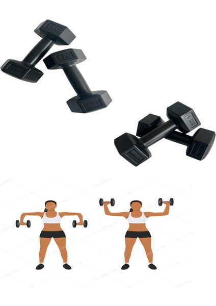 2'li Siyah Dambıl Ağırlık Seti, 1 kg x 2 Adet, Dayanıklı ve Kullanışlı Spor Ekipmanı fiyatları