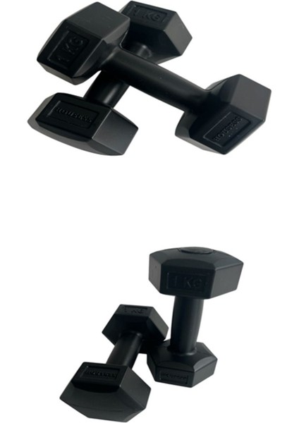 2'li Siyah Dambıl Ağırlık Seti, 1 kg x 2 Adet, Dayanıklı ve Kullanışlı Spor Ekipmanı