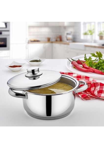 Çelik Mega Derin Tencere 22CM, Dayanıklı ve Şık Mutfak Gereçleri