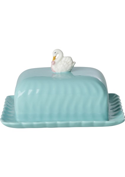 Seramik Tereyağlık - Mavi Kuğu