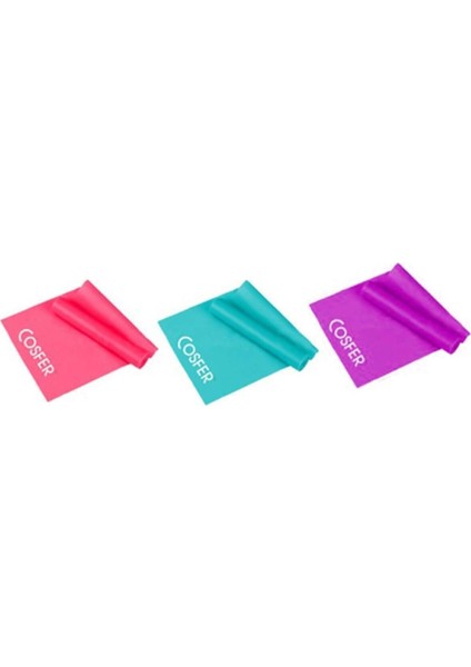 Üçlü Pilates Bandı 90 cm x 7,5 Cm, Beyaz, Esneklik ve Dayanıklılık Sağlar