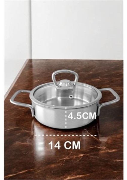 Mini Paslanmaz Çelik Kapaklı Sahan, 14 Cm, Çok Renkli, Dayanıklı ve Şık Tasarım fiyatları