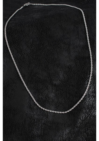 316L Çelik Halat Zincir Model Gümüş Renk Erkek Kolye - TJ-ERK1387