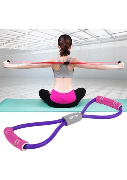 Mor Spor Lastiği, Yoga ve Egzersiz Için Dayanıklı Direnç Bantı