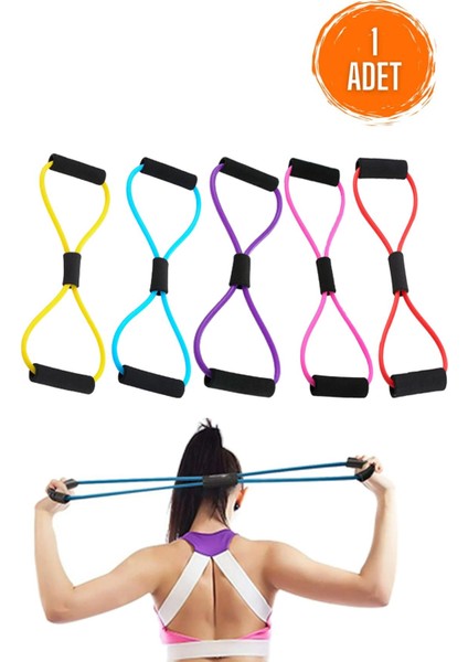 Çok Renkli Pilates Direnç Lastiği, Göğüs, Bacak, Kol Geliştirici, Evde Spor Aleti