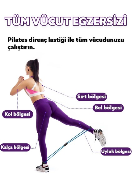 Çok Renkli Pilates Direnç Lastiği, Göğüs, Bacak, Kol Geliştirici, Evde Spor Aleti fırsatları