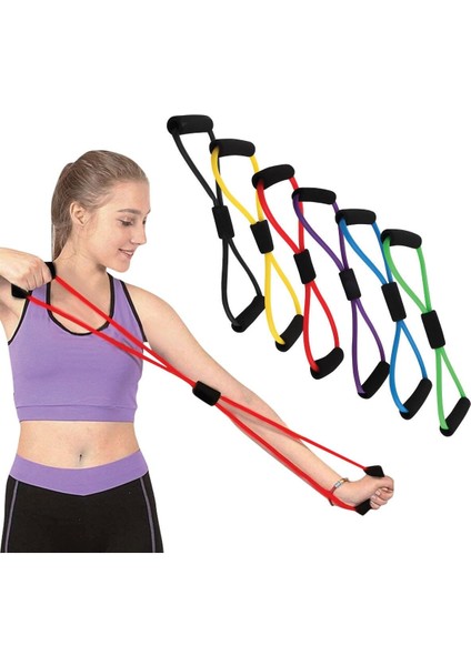 Mavi 8 Şekil Egzersiz Direnç Lastiği, Esneklik ve Güç Artırıcıdır modelleri