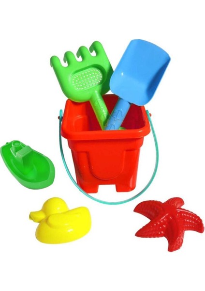 Kova, Kürek, Tırmık ve Minik Tekne Oyun Seti, Deniz ve Plaj Keyfi Için Uygun