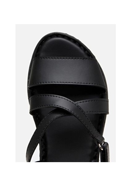 Kadın Siyah Comfort Düz Sandalet