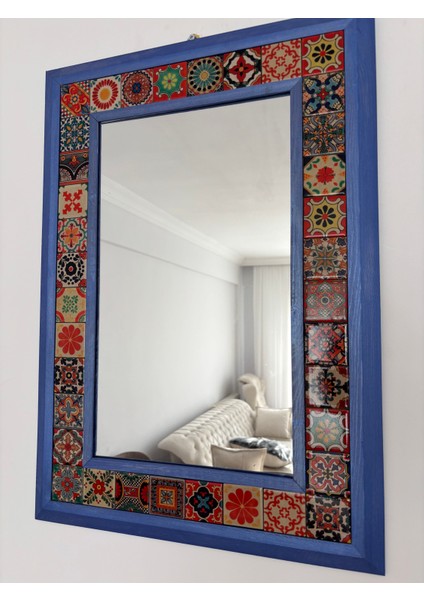 Kütahya Çini Magnet Ayna 45*64 cm Duvar Aynası