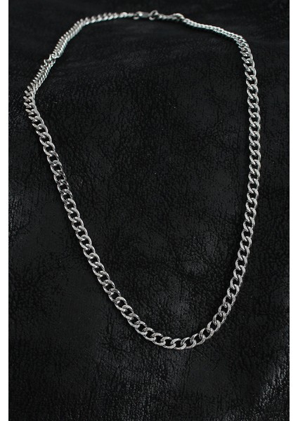 316L Çelik Klasik Zincir Model Gümüş Renk Erkek Kolye - TJ-ERK1388