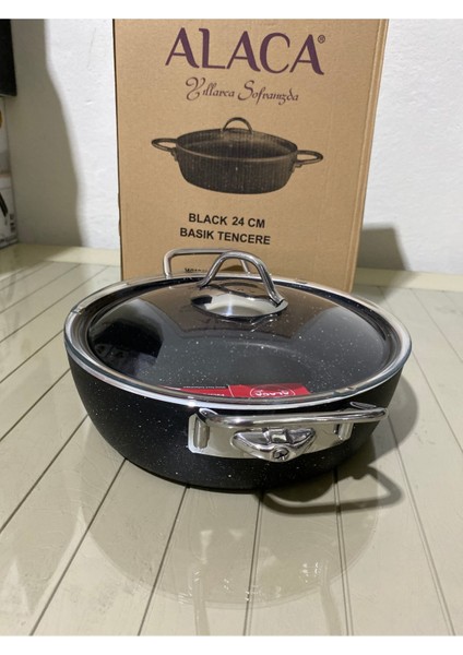 24 cm Siyah Granit Tencere, Dayanıklı ve Şık Mutfak Gereci fırsatları