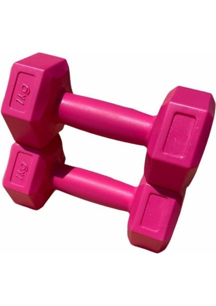 Fuşya Pembe Mini Plates ve Dambıl Seti, Sağlıklı ve Şık Spor Ekipmanı modelleri