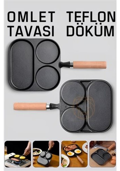 Renkli Çok Amaçlı Tava, Teflon Döküm, Pratik ve Şık Mutfak Gereci