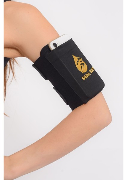 Siyah Sporcu Kol Bandı, Tüm Telefonlara Uyumlu ve Güçlü Tasarım