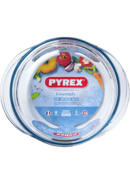 Cam Yuvarlak Fırın Kabı, Kapaklı, 2,1 Litrelik, Çok Renkli, Şık ve Dayanıklı Tasarım