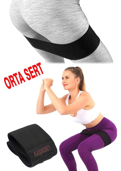 Siyah Orta Sert Direnç Bantı, Pilates, Yoga ve Fitness Egzersizi Için Uygun