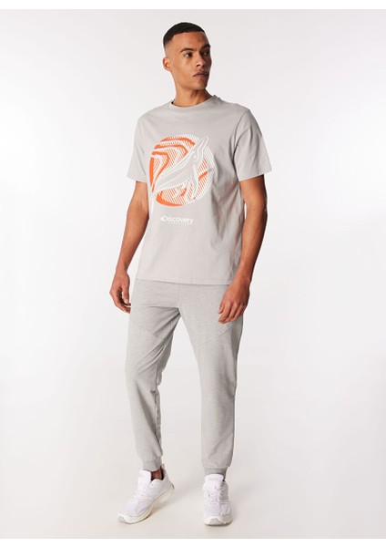 Gri Erkek Bisiklet Yaka Relaxed Baskılı T-Shirt D4SM-TST3271 fiyatları