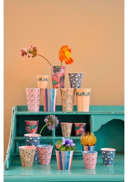 Melamin Bardak - Büyük Boy Yeşil Çiçek fırsatları