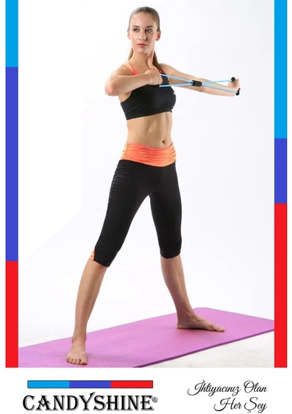 Turuncu Renkli Esneme ve Güçlendirme Lastiği, Yoga ve Pilates Için Ideal Seçenek