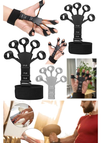 Siyah Parmak Güçlendirme Antrenman Eldiveni, El Sedyesi, Fitness ve Spor Için