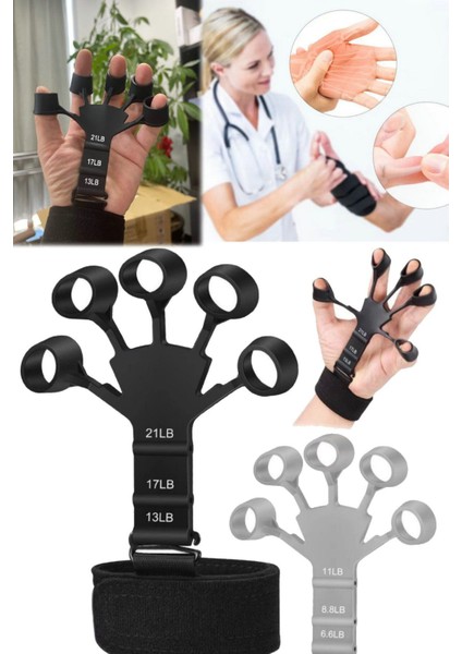 Siyah Parmak Güçlendirme Antrenman Eldiveni, El Sedyesi, Fitness ve Spor Için