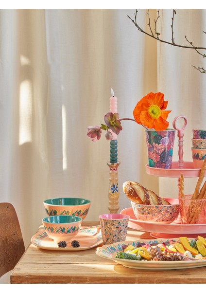 Melamin Kase - Büyük Boy Yeşil Çiçek fırsatları