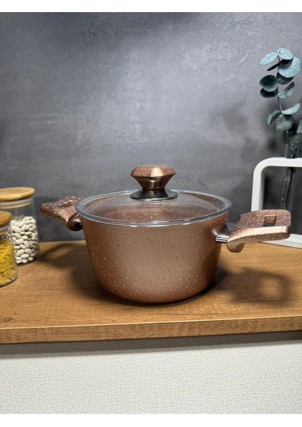 20 cm Granit Ezme Derin Tencere, Dayanıklı ve Şık Mutfak Gereci