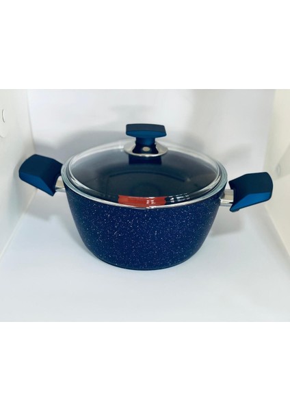 Derin Granit Tencere, No:22, Şık Mavi Renk, Dayanıklı ve Kullanışlı Mutfak Gereci