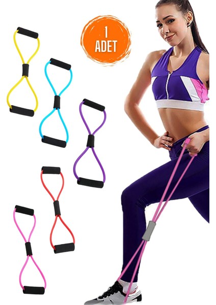 Renkli Elastik Direnç Bandı Tüm Vücut Egzersizi Fitness Ekipmanı