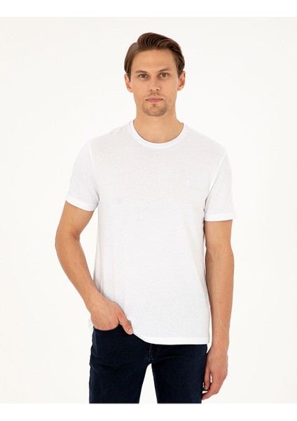 Beyaz Slim Fit Basic Tişört
