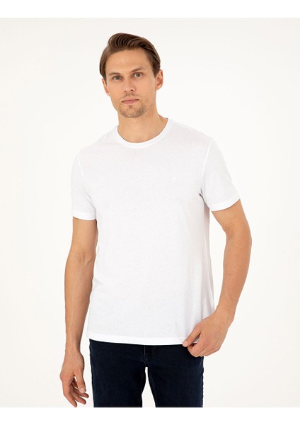 Beyaz Slim Fit Basic Tişört modelleri