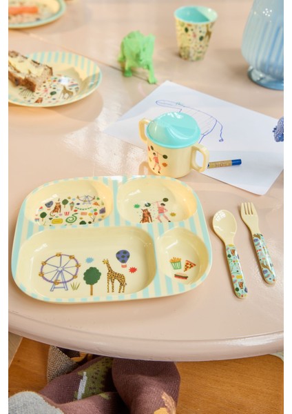 Melamin Çocuk Kapaklı Bardak - Mint Lunapark fiyatları