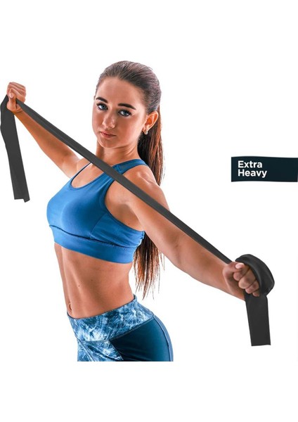 Siyah Egzersiz Direnç Lastiği 1 Metre, Güç ve Esneklik Artırıcı Spor Aleti
