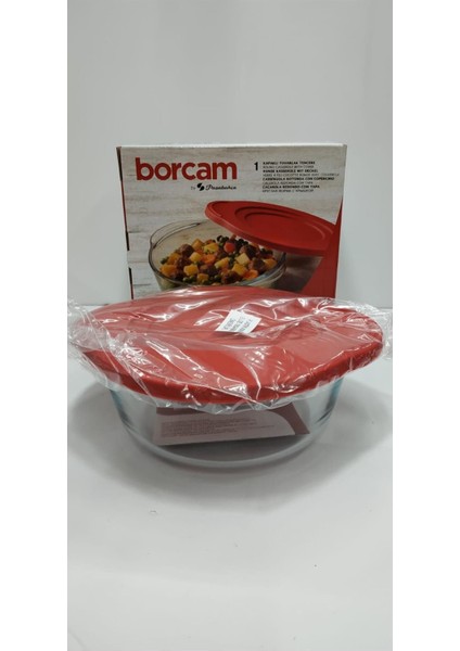 Kırmızı Plastik Kapaklı Borcam, 16X19 Cm, Dayanıklı ve Şık Tasarım