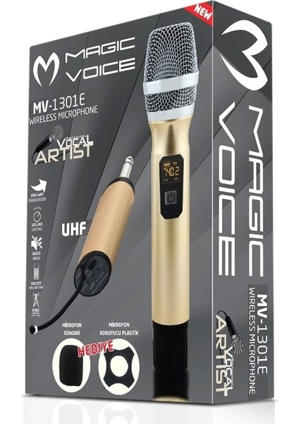 Magıcvoıce MV-1301E Uhf Ekranlı 1 El Kablosuz Telsiz Mikrofon (5047) fiyatları