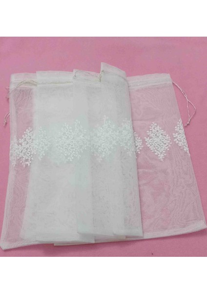 Desenli Tül Kese 25*35 cm Ebatında 6 Adettir Hediyelik Bohçalık Çeyizlik Havlu Terlik Kesesi fırsatları