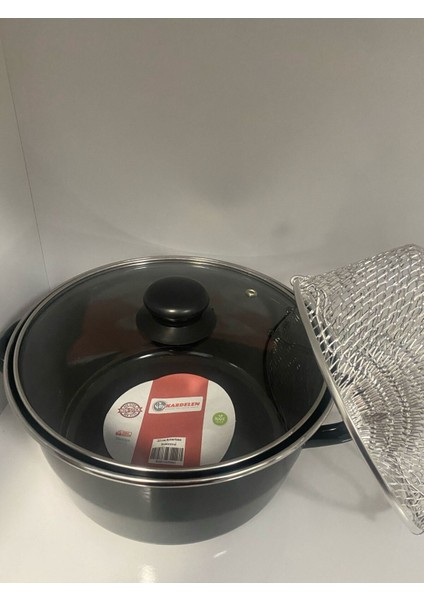 Siyah Emaye Cam Kapaklı Kızartma Tencere 22 Cm, Dayanıklı ve Şık Tasarım fırsatları