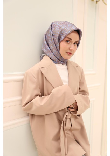 Twill Ipek Eşarp - 11464-51 Açık Mavi Lila fiyatları