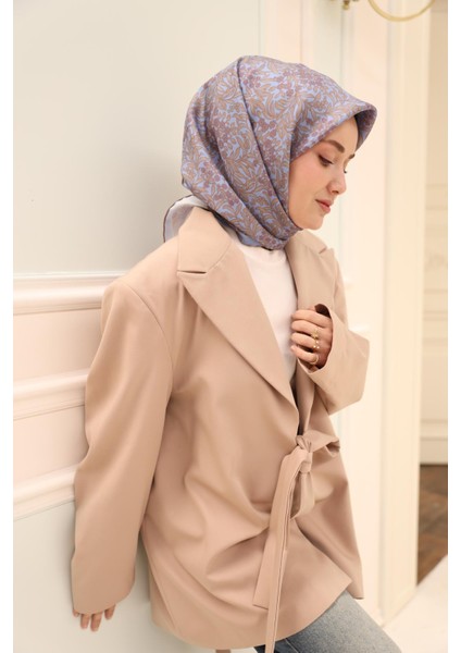 Twill Ipek Eşarp - 11464-51 Açık Mavi Lila fırsatları