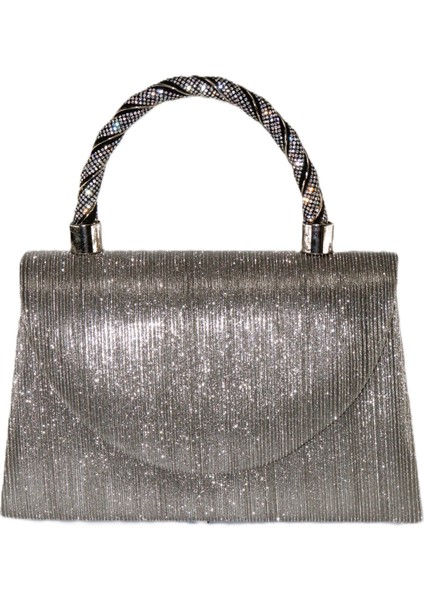 Lazer Kumaş. Platin Abiye Çanta. Taşlı Kadın Abiye Çanta. Abiye Çanta Metalik. Gri El Düğün Çantası