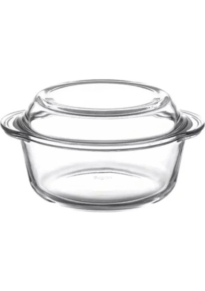 Yuvarlak Cam Kapaklı Saklama Kabı 1450 Cc, Beyaz, Dayanıklı ve Pratik Kullanım