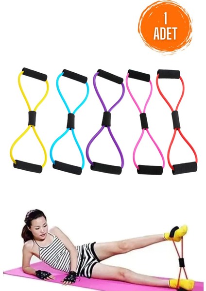 Çok Renkli Pilates Direnç Lastiği, Elastik Egzersiz ve Kas Güçlendirme Bandı