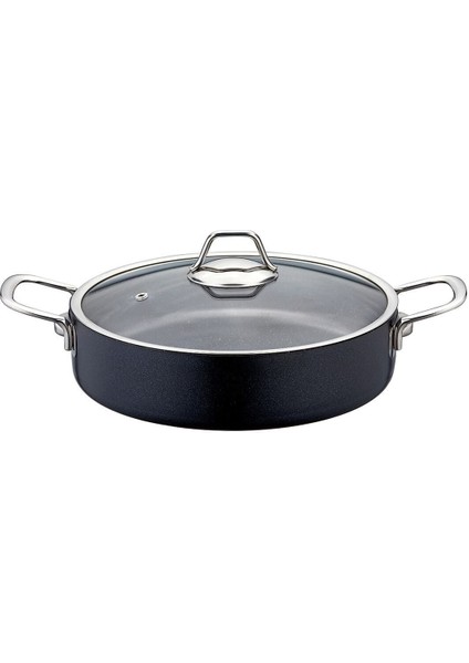 Kahverengi Granit Efektli 22 cm Kısa Tencere, Dayanıklı ve Şık Tasarım