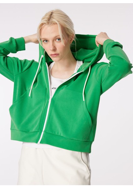 Yeşil Kadın Kapüşon Yaka Relaxed Fit Sweatmont D4SL-SWT3029 fırsatları