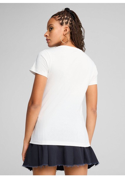 68498202 Scrıpt Tee Beyaz Yuvarlak Yaka Regular Fit Düz Kadın T-Shirt fiyatları