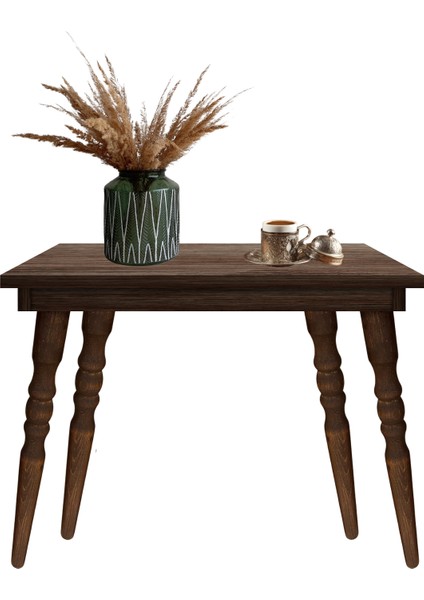 Koyu Meşe 38 cm Torna Ahşap Mobilya Ayağı – 4 Adet (Bağlantı Aparatları ve Vidalar Dahil – Sehpa, Tv Ünitesi, Konsol Için)