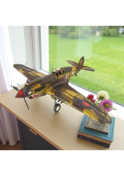 Jayland Retro Metal Uçak Biblo – Büyük Boy Dekoratif Model – 50x44x16,5 cm