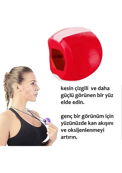 Kırmızı Çene Egzersiz Topu ile Şık ve Güçlü Çene Çizgisi modelleri